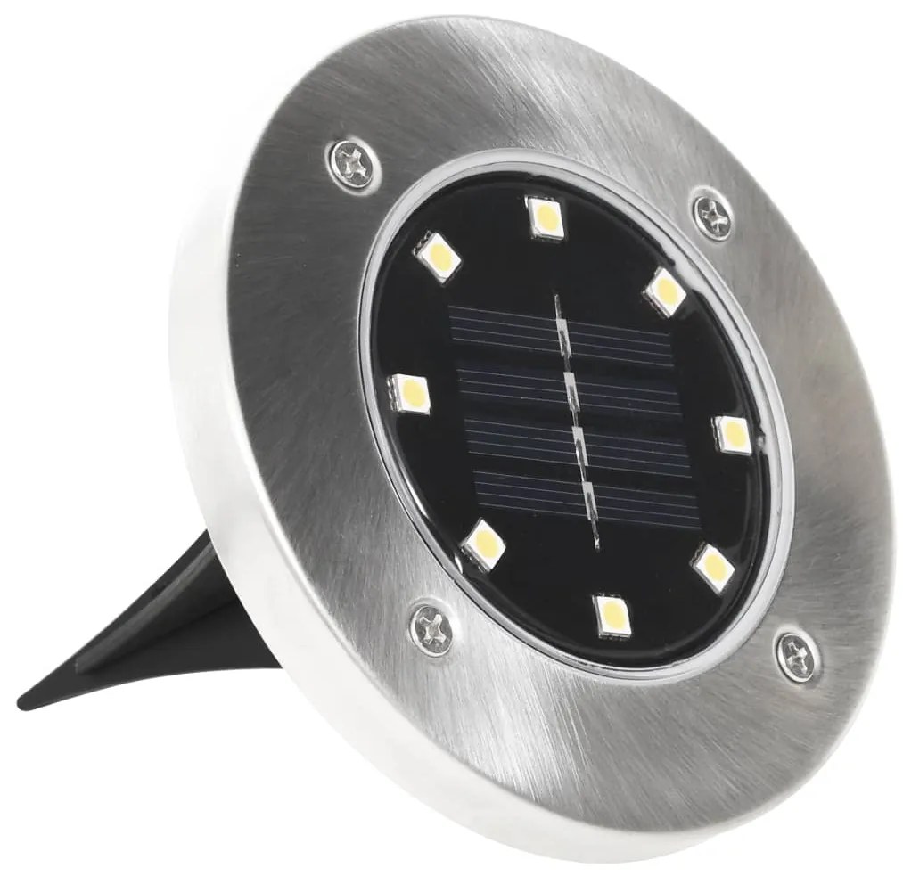 Iluminação LED solar de solo 8 pcs branco