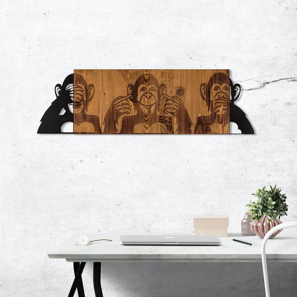Acessório Decorativo de Parede I didn't see I didn't hear I d – Preto