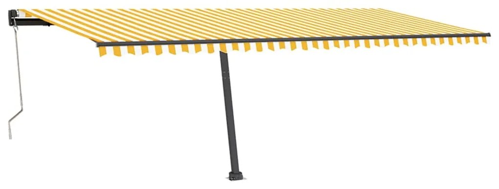 Toldo autom. LED e sensor de vento 600x350 cm amarelo/branco