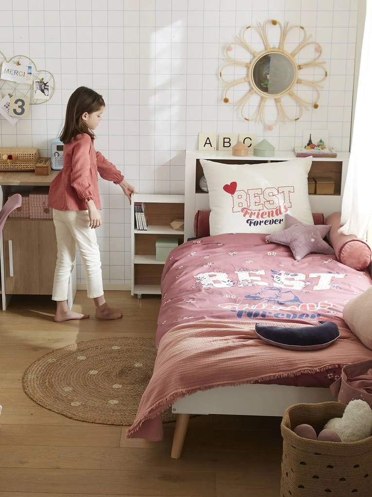 Cabeceira de cama com arrumação deslizante branco