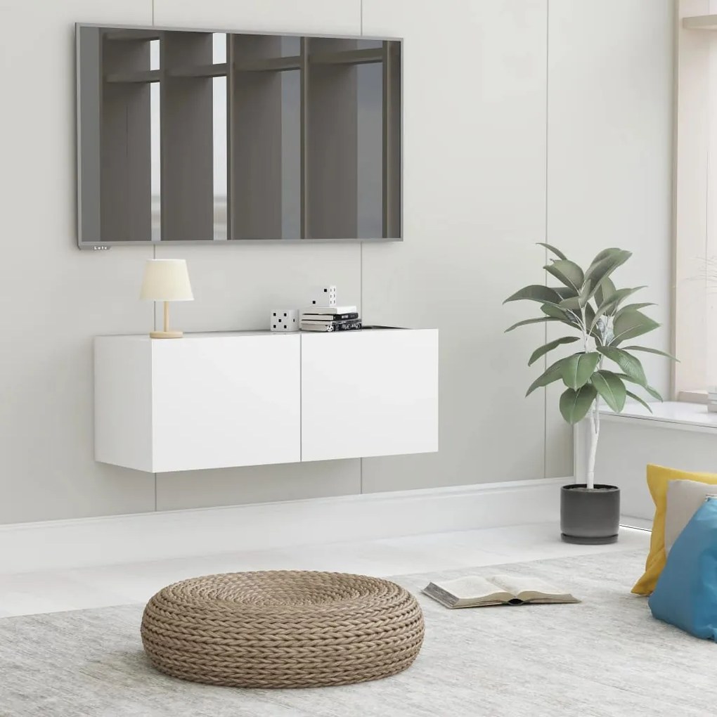 Móvel de TV 80x30x30 cm derivados de madeira branco