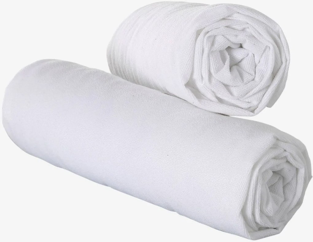 Conjunto de 2 protetores de colchão em malha tratados branco