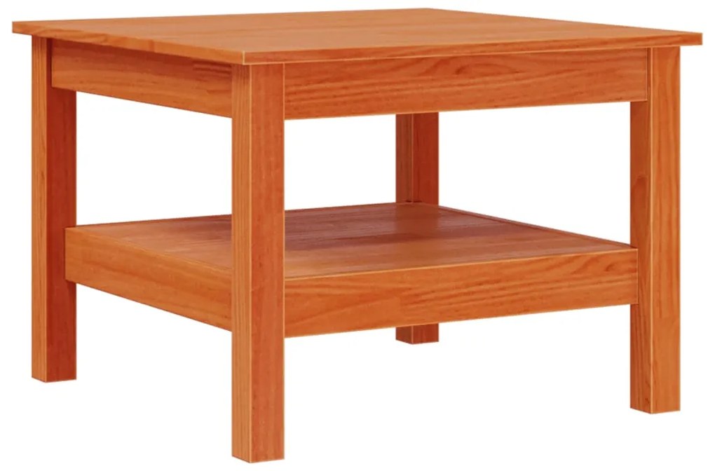 Mesa de centro 55x55x40 cm madeira pinho maciça castanho mel