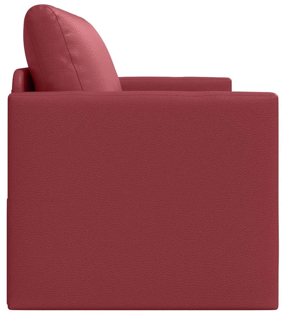 Sofá Chão Cama 2 em 1 Vinho Vermelho 124x71x78 cm Couro Sintético