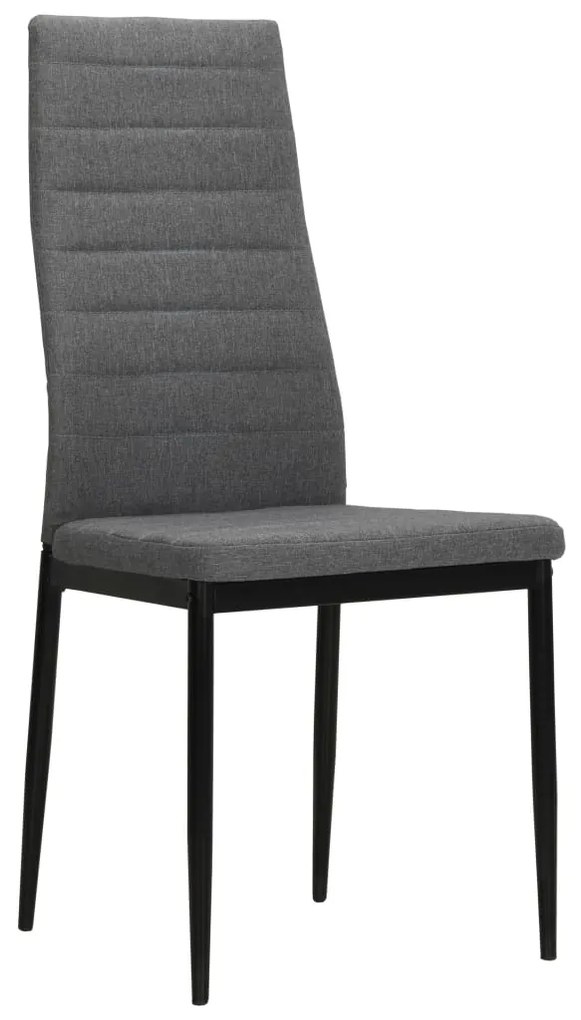 Cadeiras de jantar 4 pcs tecido cinzento-claro