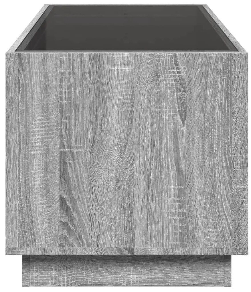 Mesa de centro luzes LED Infinity 70x50x50 cm cinzento sonoma