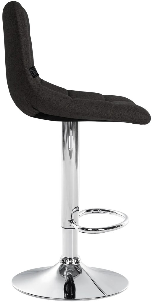 Conjunto de 2 bancos altos Jerry em tecido com estrutura cromada 87-108,5 x 43 x 46,5 cm Preto