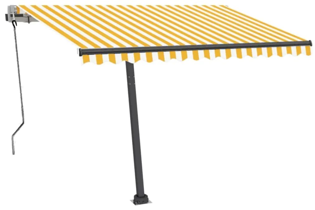 Toldo automático independente 350x250 cm amarelo e branco