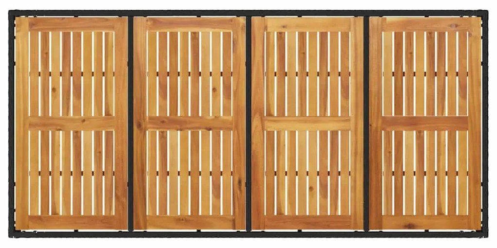 Conjunto de Jantar de Jardim com Almofadas Preto Poliratã
