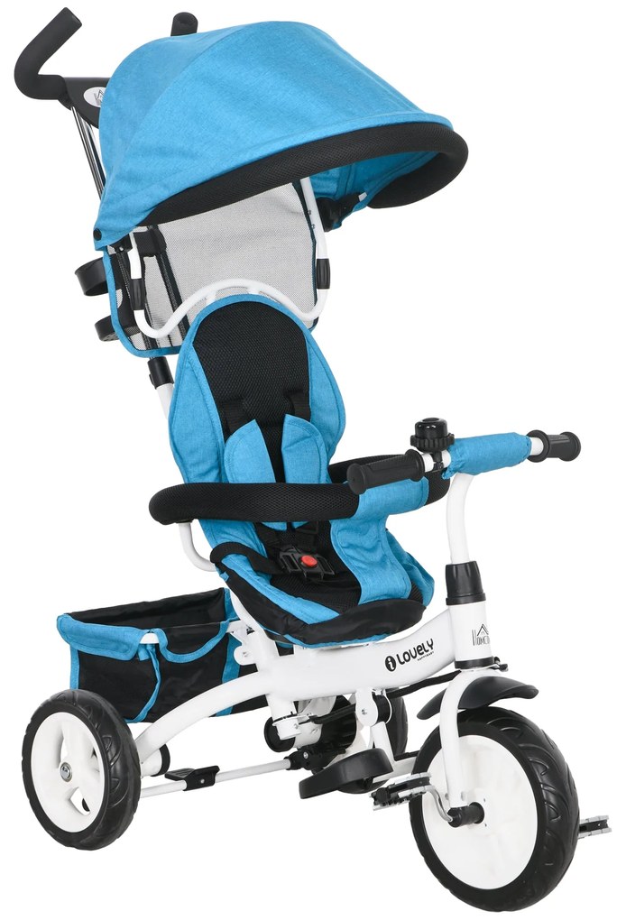 HOMCOM Triciclo para Bebés 2 em 1 Triciclo Evolutivo para Crianças de