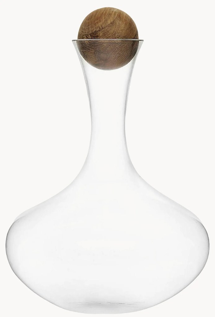 Decantador em vidro artesanal com rolha de carvalho Nature, 2 L