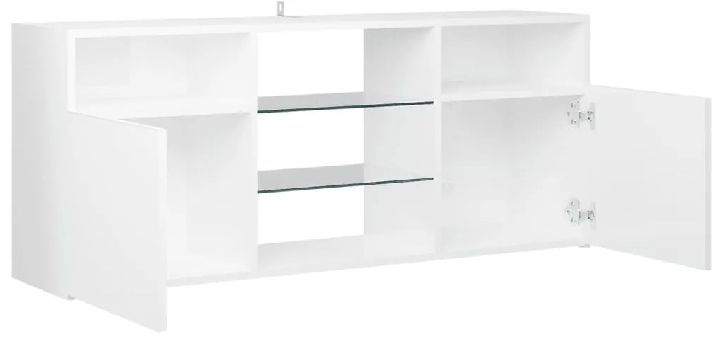 Móvel de TV Maze com Luzes LED de 120cm - Branco Brilhante - Design Mo