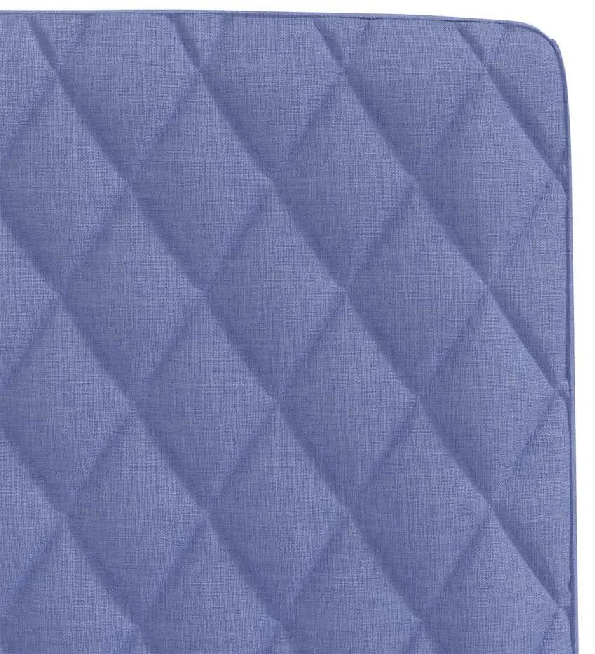 Cadeiras de jantar 2 pcs Jeans Tecido Azul