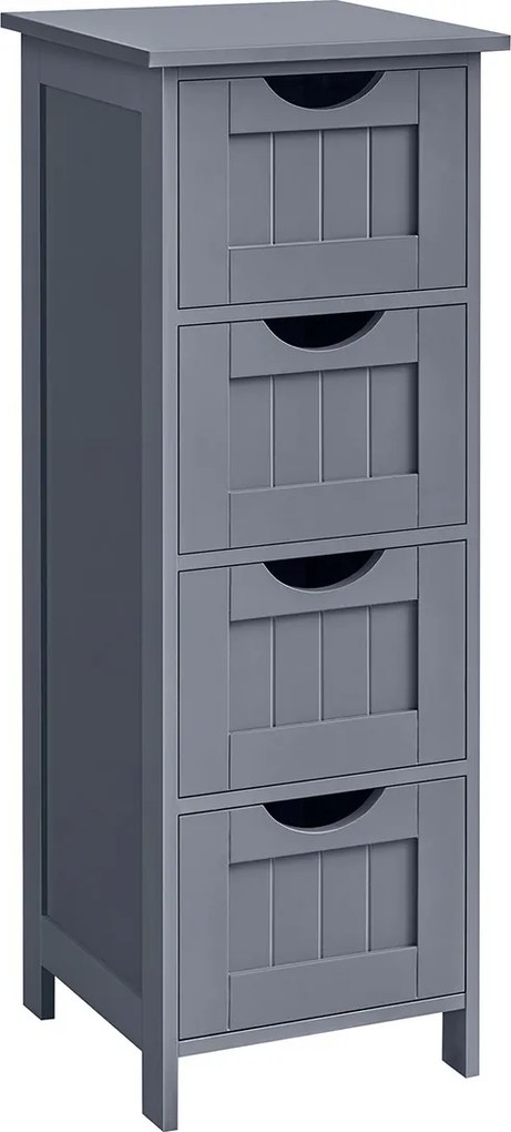 Armário casa de banho com 4 gavetas 32 x 30 x 82 cm Cinzento