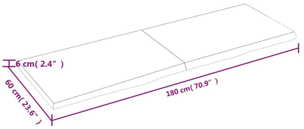 Prateleira de parede 180x60x6 cm carvalho tratado cinza-escuro