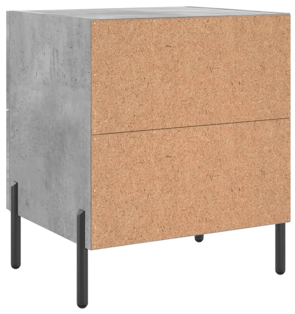 Mesas de cabeceira 2pcs derivados de madeira cinza cimento