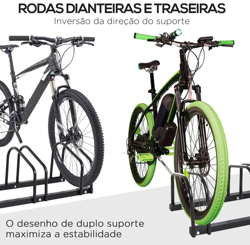 Estacionamento para 4 Bicicletas Suporte de Aço para Estacionar Bicicl