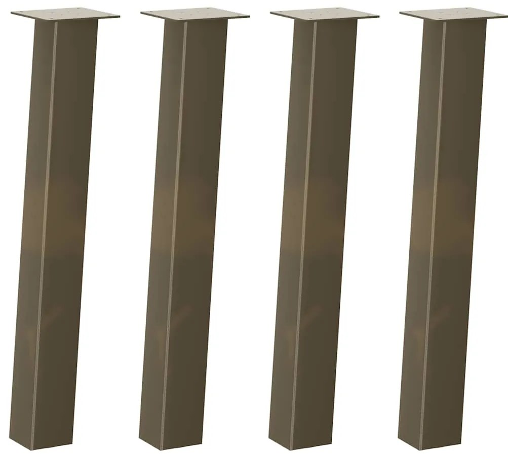 Pés de mesa de console 4 peças aço natural 72 cm aço