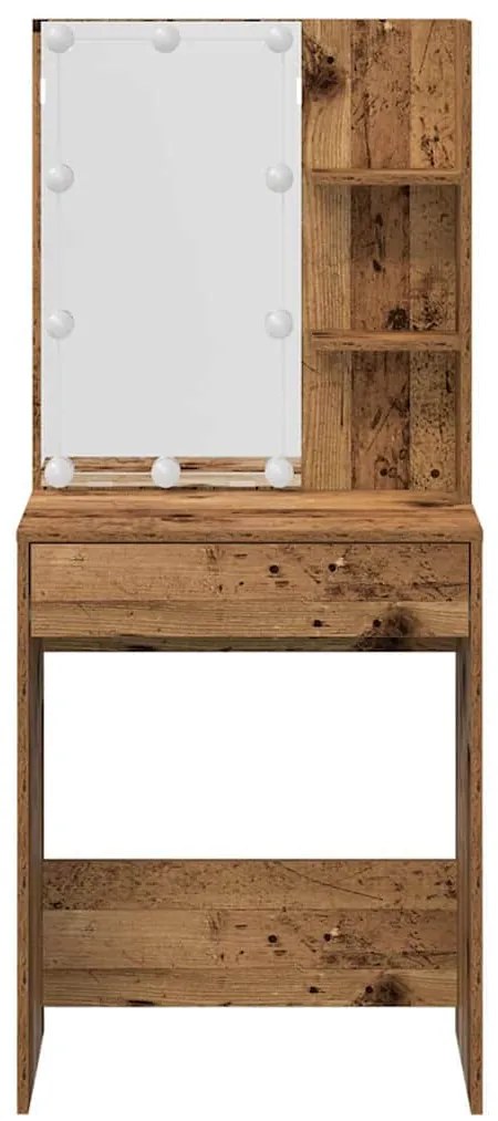 Conjunto toucador com luzes LED derivados madeira madeira velha