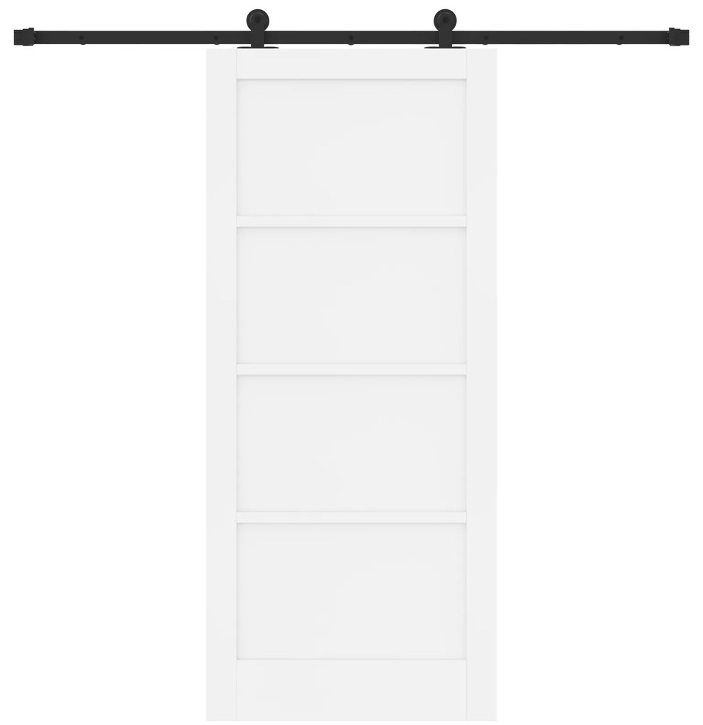 Porta Deslizante com Conjunto de Ferragens Branca 86x198,5 cm Madeira