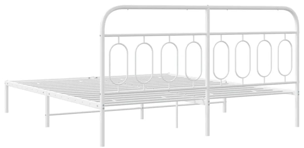 Estrutura de cama com cabeceira 183x213 cm metal branco