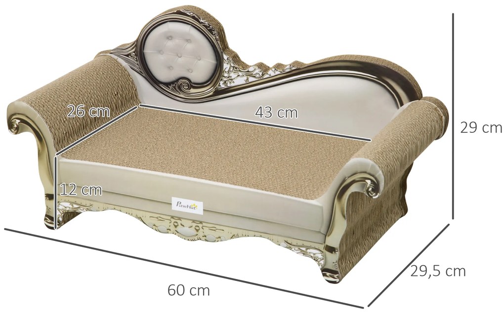 Arranhador para Gatos em Forma de Sofá 2 em 1 Arranhador para Gatos com Catnip para Interior 60x29,5x29 cm Bege