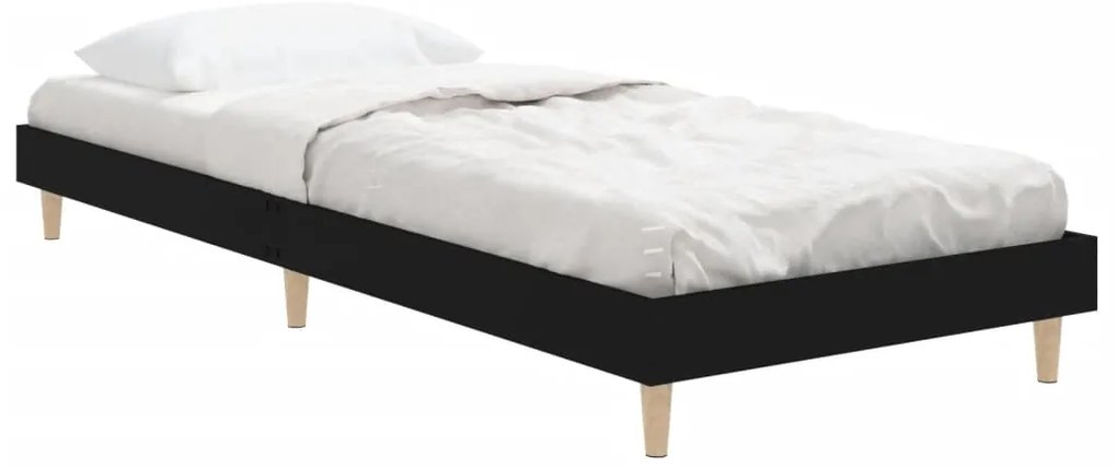 Estrutura de cama 75x190 cm derivados de madeira preto