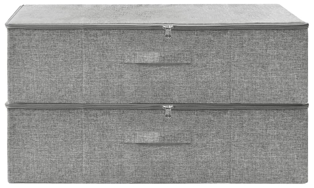 Caixas de arrumação 2 pcs tecido 70x40x18 cm cinzento