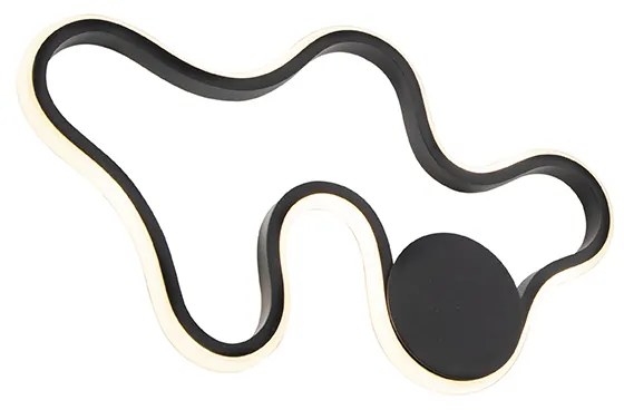 Candeeiro de parede moderno preto com LED - Plomp Moderno