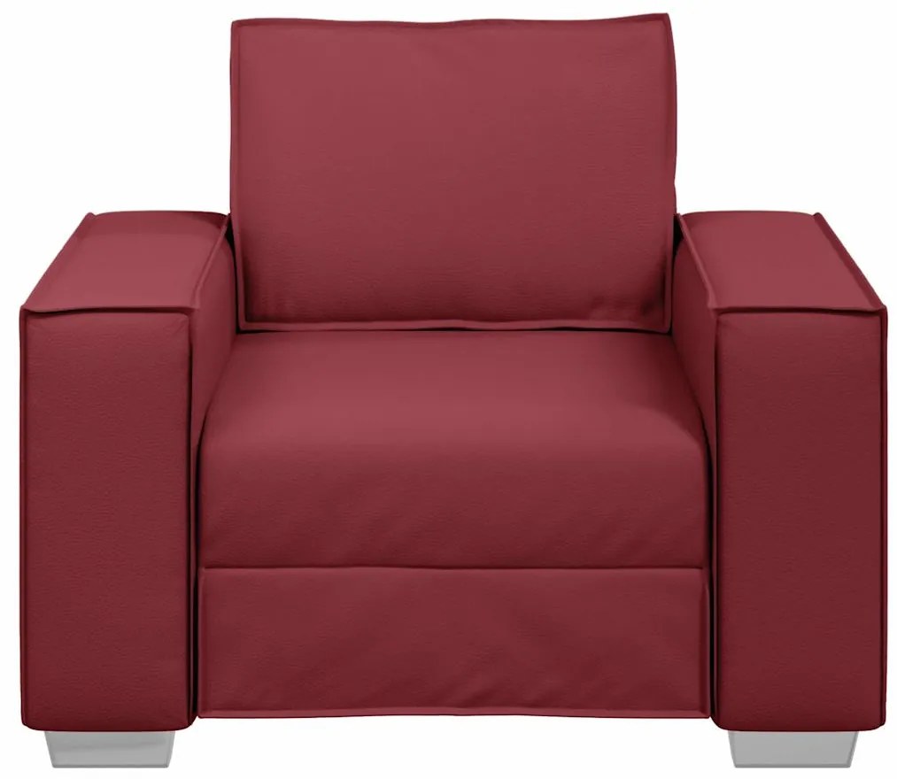 Cadeira Sofa vidaXL Vermelha Vinho 59 cm em Couro Sintético
