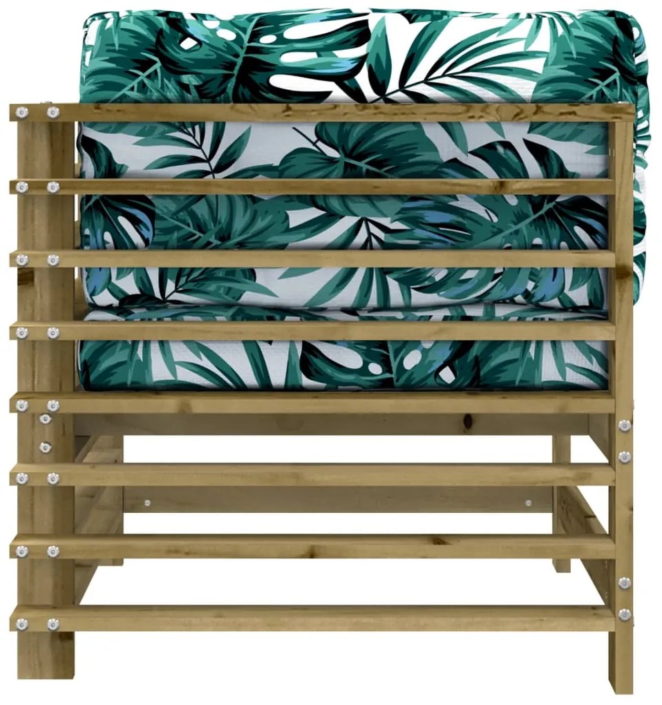 Sofás de canto com almofadões 2 pcs pinho impregnado