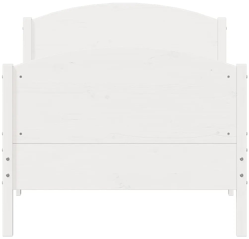 Cama sem colchão 100x200 cm madeira de pinho maciça branco