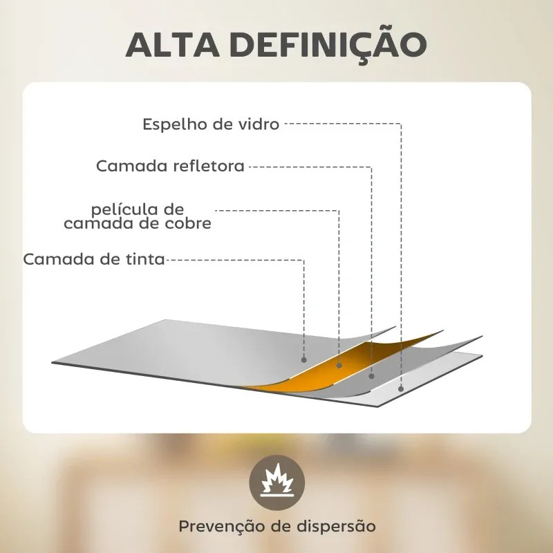Espelho Retangular de Parede Espelho de Janela 70x50cm com Moldura Metálica Espelho Decorativo para Sala Quarto Dourado