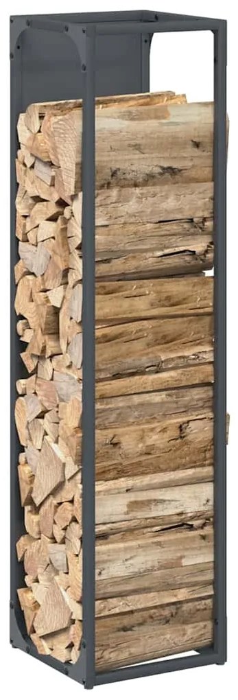 Suporte para lenha 25x25x100 cm aço laminado a frio antracite