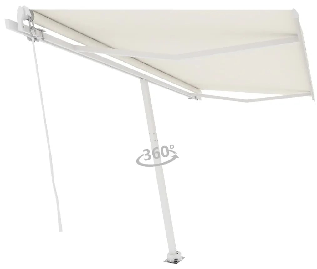 Toldo retrátil manual independente 400x300 cm cor creme