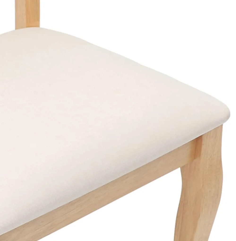 Cadeiras de jantar com almofadões 2 pcs madeira maciça natural