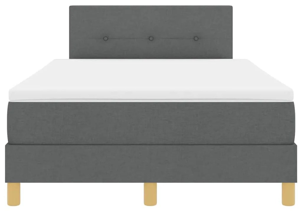 Cama Box com Colchão e LED Cinza Escuro 120x200 cm Tecido
