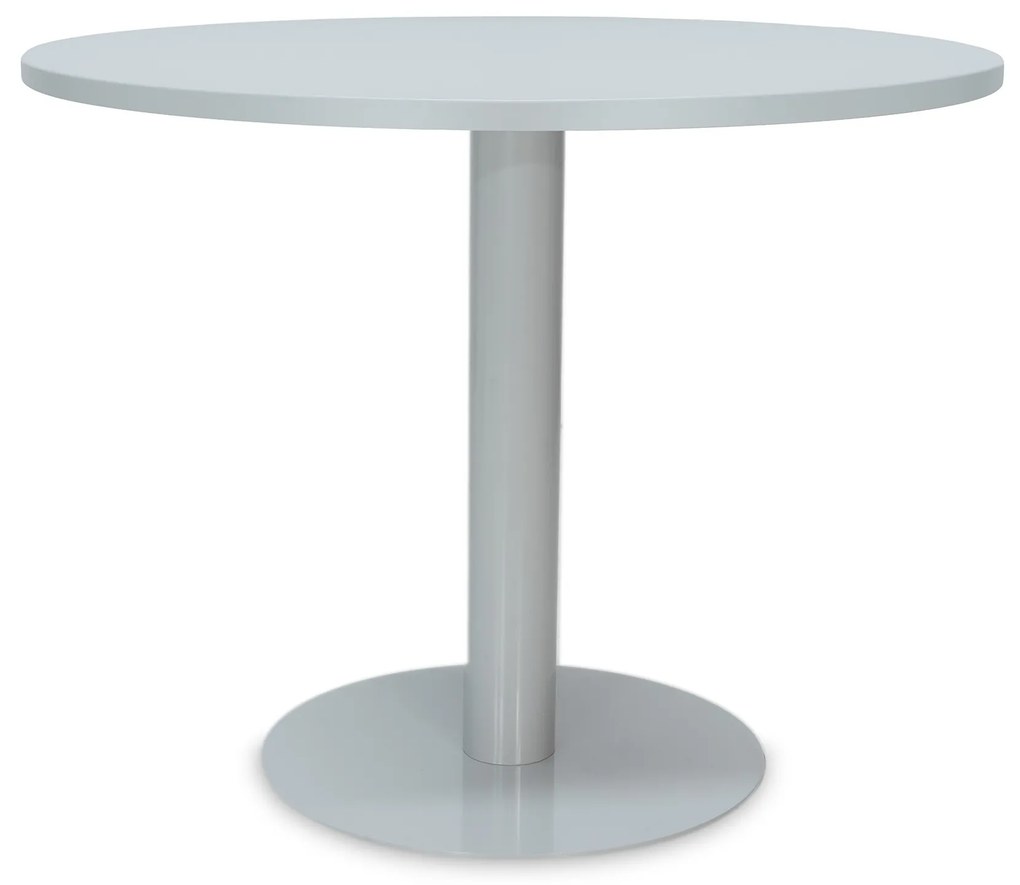 Mesa de Reunião Redonda 1200x750 mm – Tampo Cerejeira em Melamina, Estrutura Cinza