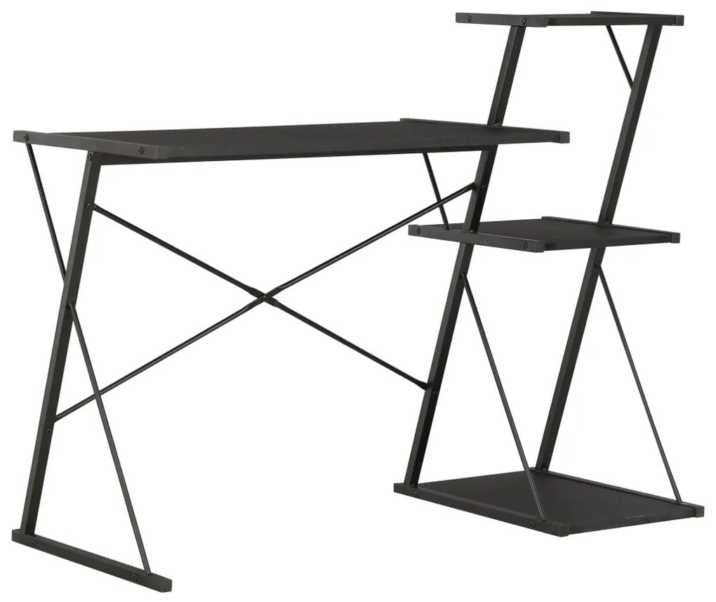 20288 vidaXL Secretária com prateleira 116x50x93 cm preto