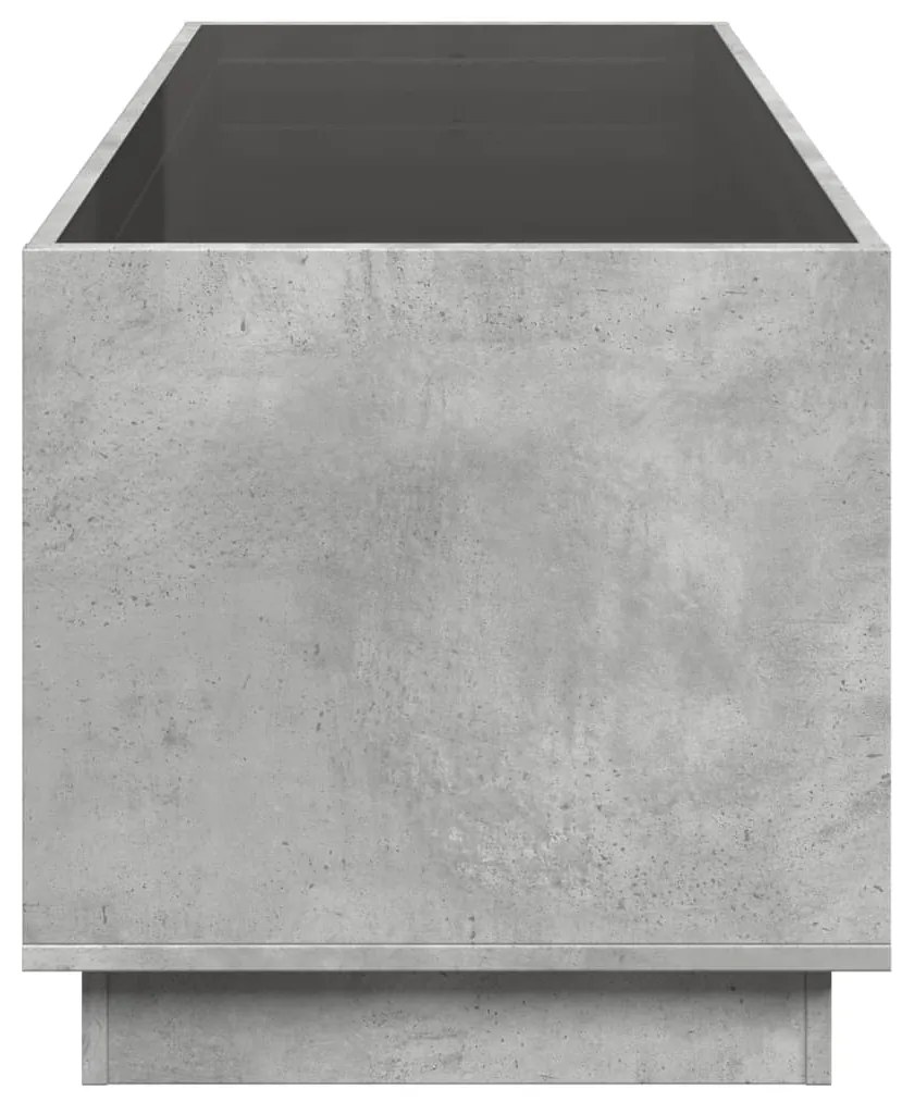 Mesa de centro luzes LED Infinity 90x50x50 cm cinzento cimento
