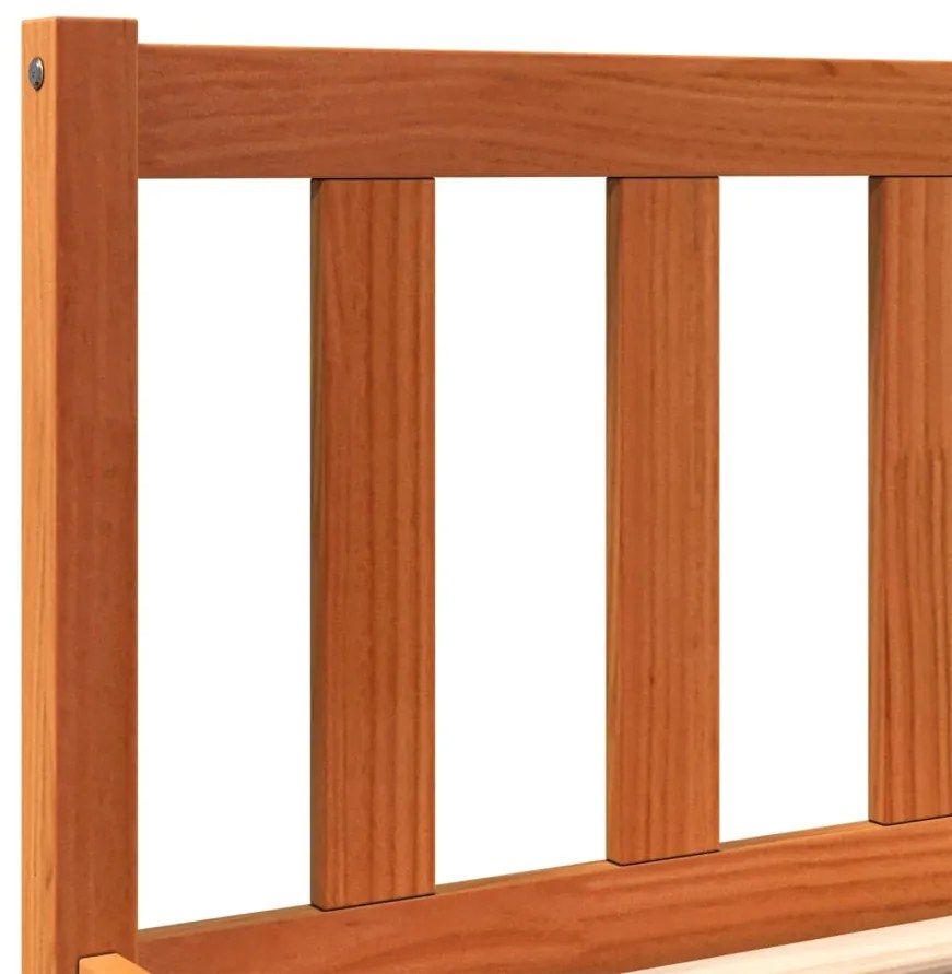 Cama sem colchão 90x200 cm pinho maciço castanho-mel