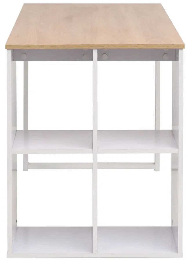 Secretária 120x60x75 cm cor carvalho e branco