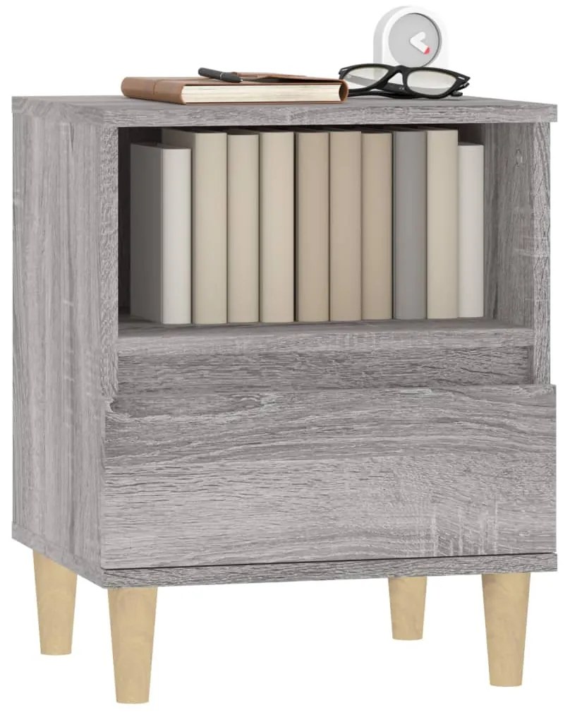 Mesas de cabeceira 2 pcs 40x35x50 cm cinzento sonoma
