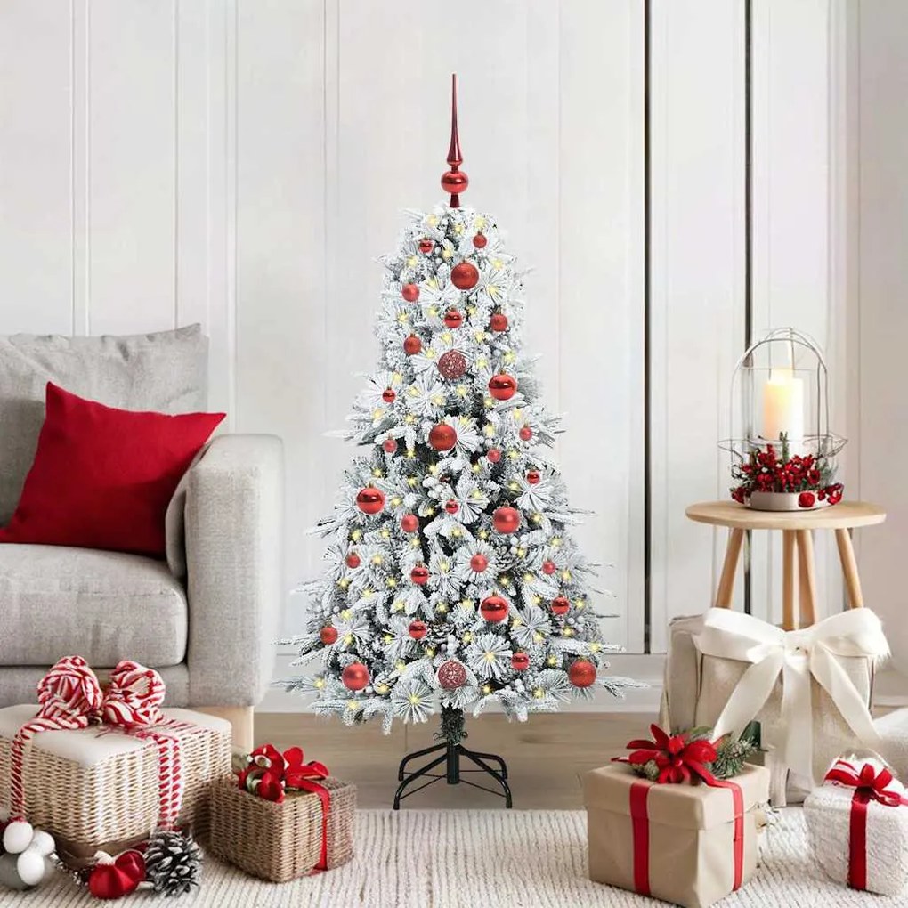 vidaXL Árvore de Natal Articulada Artificial Branco 120 cm PE e PVC