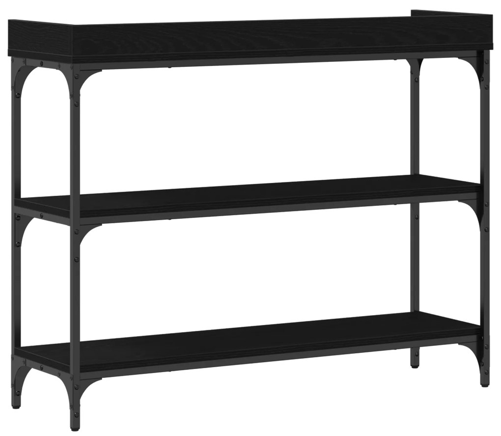 Console vidaXL Preto Carvalho 100x30x80 cm Madeira Engenharia e Aço