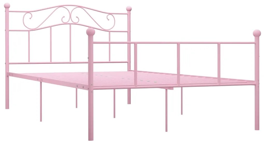 Estrutura de cama 140x200 cm metal rosa
