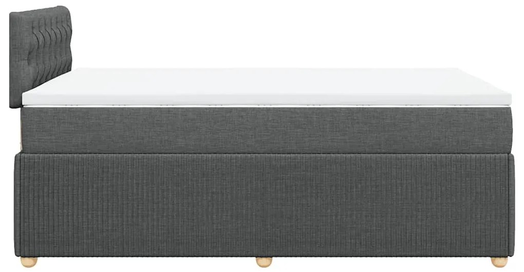 Cama com molas/colchão 120x200 cm tecido cinzento-escuro