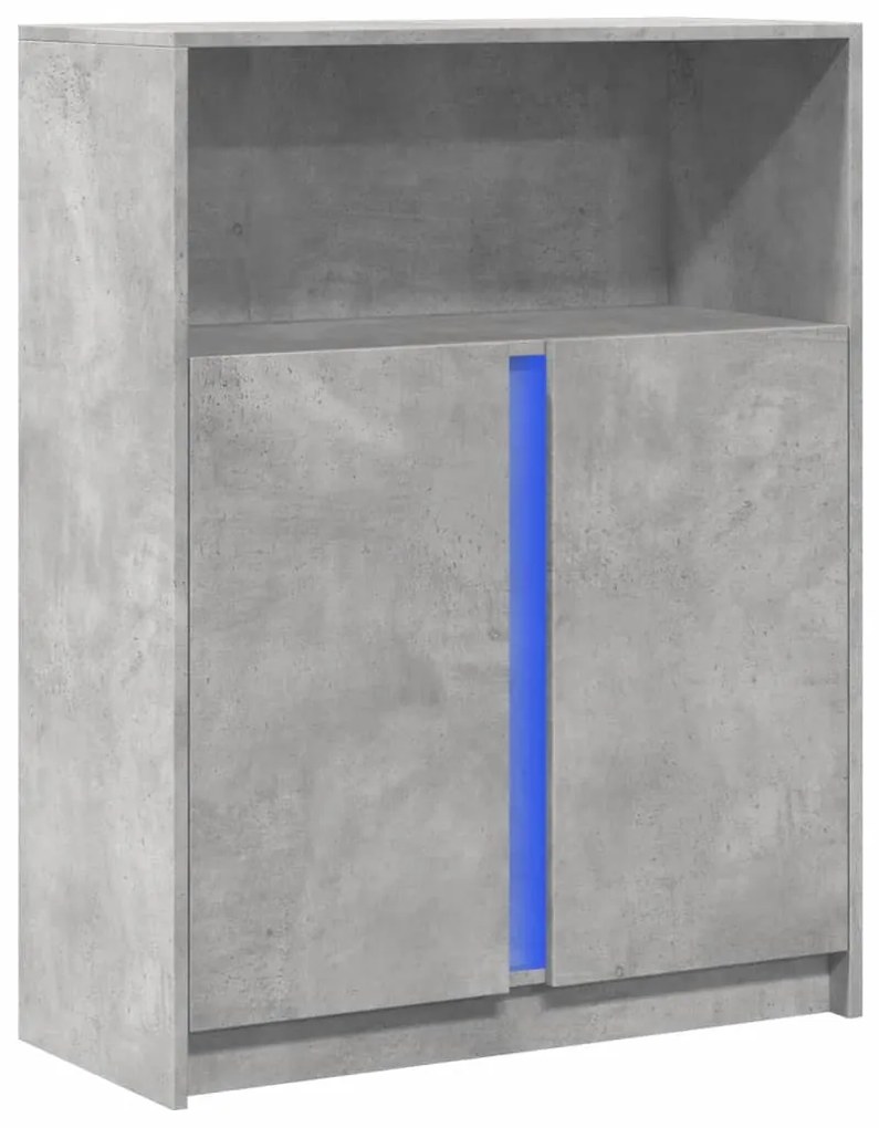 Aparador 77x34x100 cm madeira processada cinza cimento