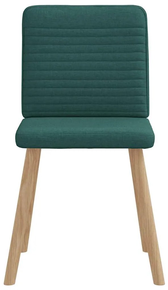 Cadeiras de jantar 4 pcs tecido verde escuro