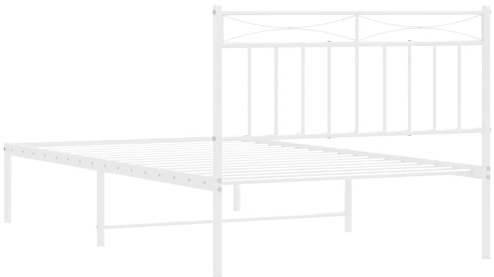 Estrutura de cama em metal com cabeceira 107x203 cm branco